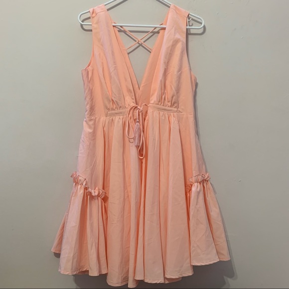 Essue Pink Sleeveless Deep V Mini Dress | Medium - Picture 4 of 9